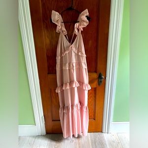 MISA LA MORRISON Striped Pink Maxi Dress NWT